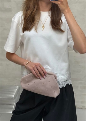 Small fleur clutch Oyster Pink Pico 